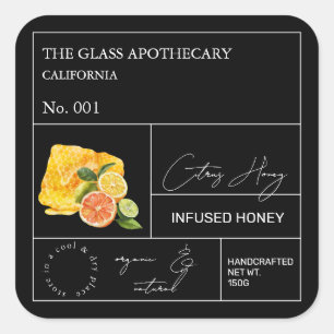 Apothecary Citrus Infused Honey Label