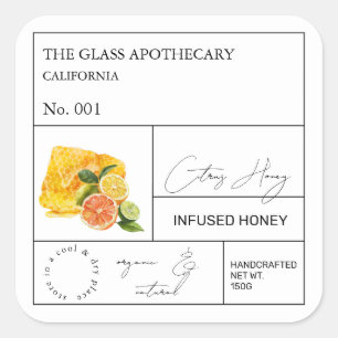 Apothecary Citrus Infused Honey Label