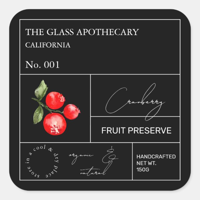 Apothecary Cranberry Label (Front)