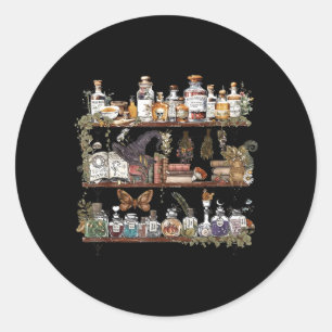 Apothecary Cupboard Herbs Botanical Witch Mystical Classic Round Sticker