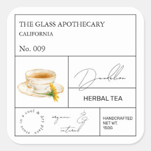 Apothecary Dandelion Herbal Tea  Label