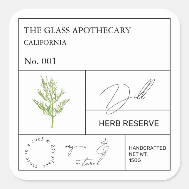 Apothecary Dill Label (Front)