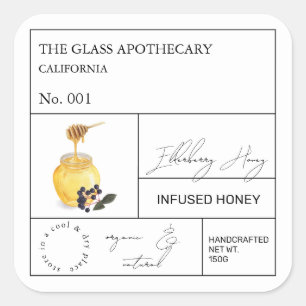 Apothecary Elderberry Infused Honey Label