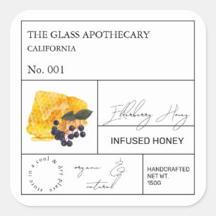 Apothecary Elderberry Infused Honey Label