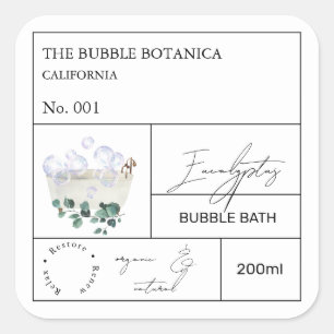 Apothecary Eucalyptus Bubble Bath Label