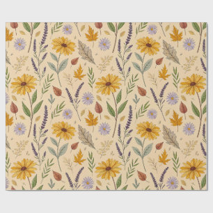 Apothecary Fall Floral Botanical Pattern Wrapping Paper
