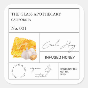 Apothecary Garlic Infused Honey Label