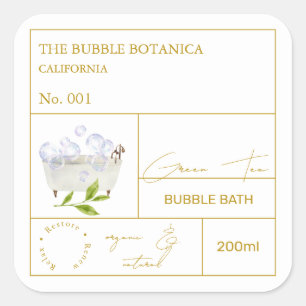 Apothecary Green Tea Bubble Bath Label