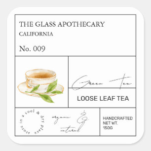 Apothecary Green Tea Loose Leaf Tea  Label