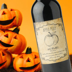 Apothecary halloween vintage apple Cider Beer Bottle Label