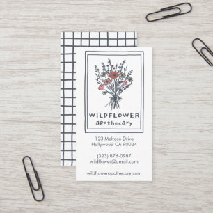 Apothecary Herbalist Wildflower Bouquet Rustic Business Card