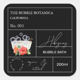 Apothecary Hibiscus Bubble Bath Label