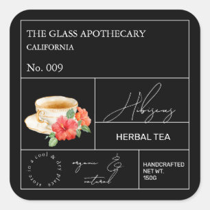 Apothecary Hibiscus Herbal Tea  Label