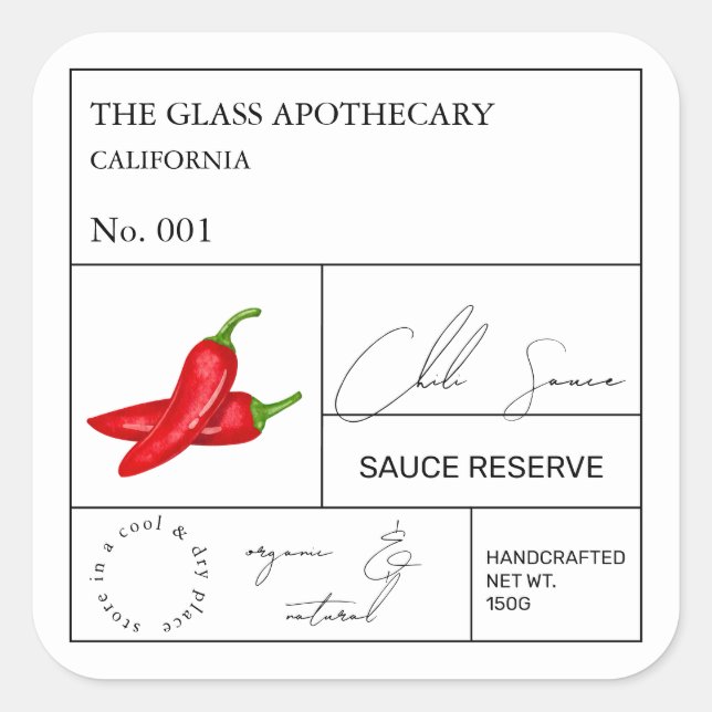 Apothecary Hot Chilli Label (Front)