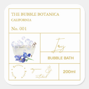 Apothecary Iris Bubble Bath Label