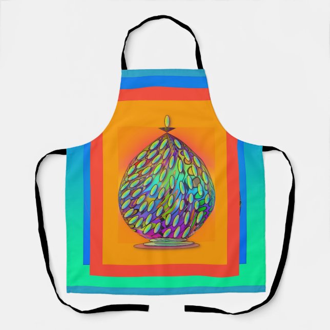 Apothecary Jar Orange Blue  Apron (Front)