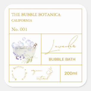 Apothecary Lavender Bubble Bath Label