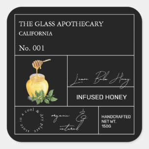 Apothecary Lemon Balm Infused Honey Label
