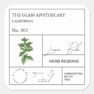 Apothecary Lemon Balm Label