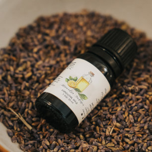 Apothecary Lemon Citrus Essential Oils Watercolor Label