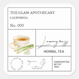 Apothecary Lemongrass Herbal Tea  Label