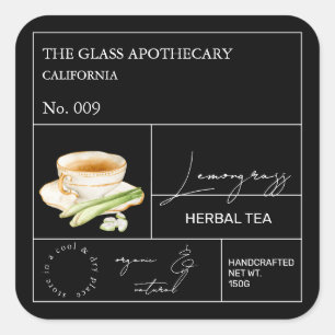 Apothecary Lemongrass Herbal Tea  Label