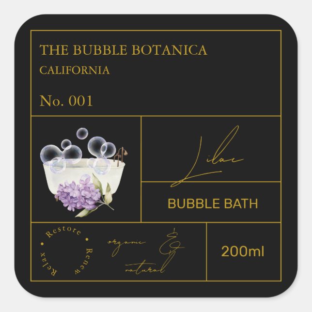 Apothecary Lilac Bubble Bath Label (Front)