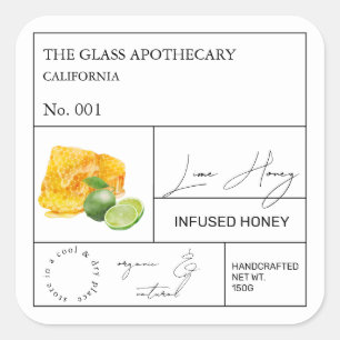 Apothecary Lime Infused Honey Label