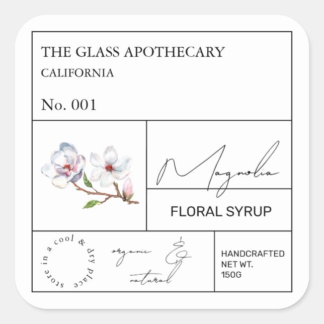 Apothecary Magnolia Label (Front)
