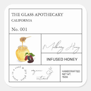 Apothecary Mulberry Infused Honey Label