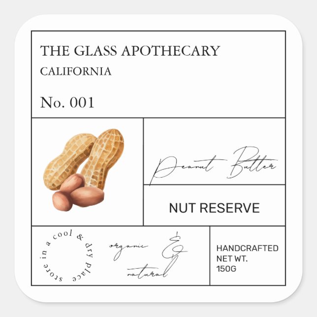 Apothecary Peanut Label (Front)