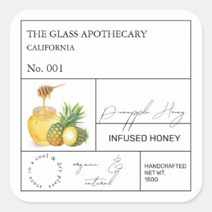 Apothecary Pineapple Infused Honey Label