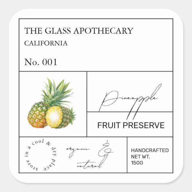 Apothecary Pineapple Label (Front)