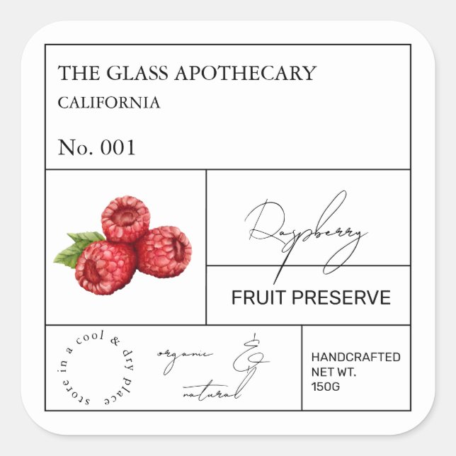 Apothecary Raspberry Label (Front)