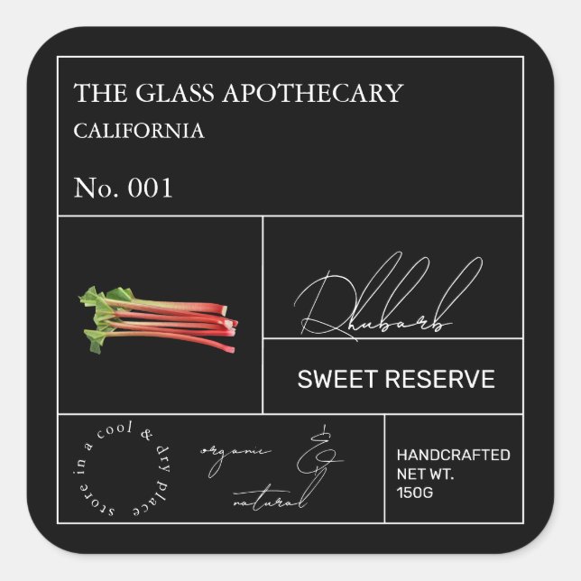 Apothecary Rhubarb Label (Front)
