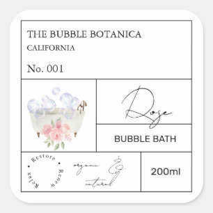 Apothecary Rose Bubble Bath Label