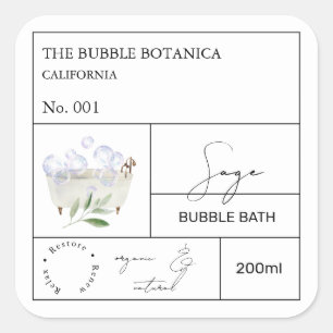 Apothecary Sage Bubble Bath Label