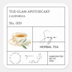 Apothecary Sage Herbal Tea  Label