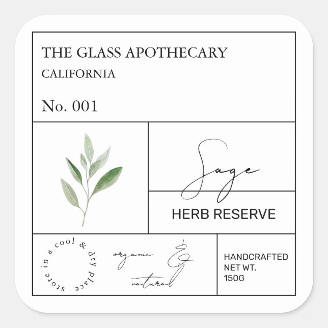 Apothecary Sage Label (Front)