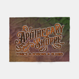 Apothecary Shoppe Halloween Gothic Sign Fleece Blanket