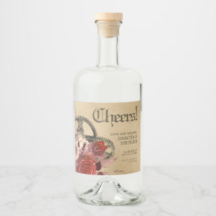 Apothecary Steampunk   Vintage Moonshine or Vino Liquor Bottle Label