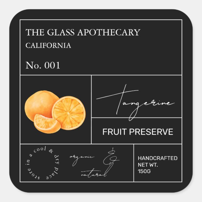 Apothecary Tangerine Label (Front)