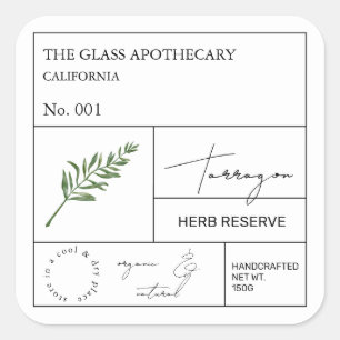 Apothecary Tarragon Label