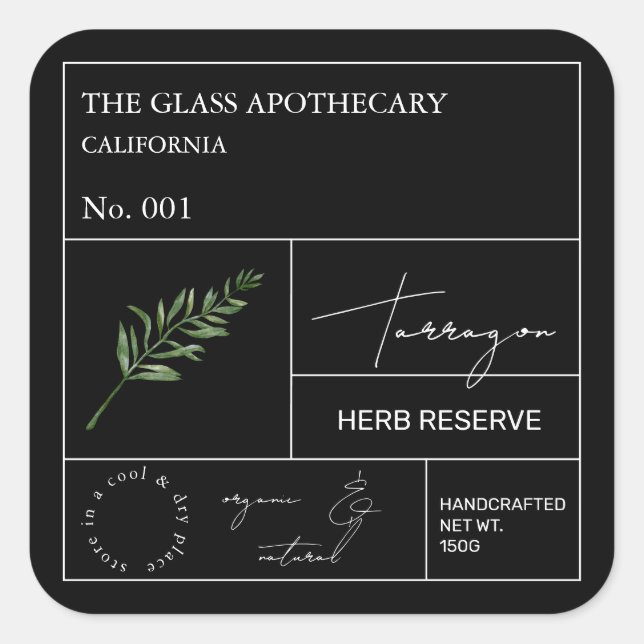 Apothecary Tarragon Label (Front)