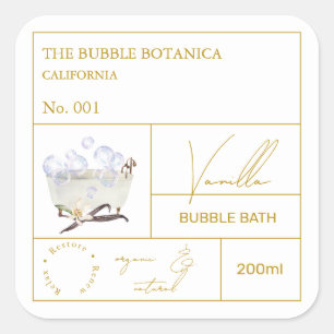 Apothecary Vanilla Bubble Bath Label