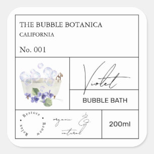 Apothecary Violet Bubble Bath Label