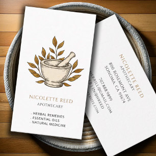 Apothecary Watercolor Mortar Pestle Business Card