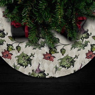 Apothecary Witch Plant   Steampunk Botanical Herbs Brushed Polyester Tree Skirt