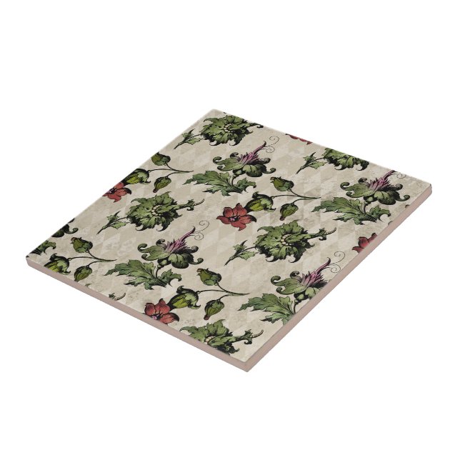 Apothecary Witch Plant | Steampunk Botanical Herbs Ceramic Tile (Side)