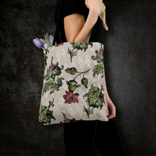 Apothecary Witch Plant Steampunk Botanical Herbs Tote Bag